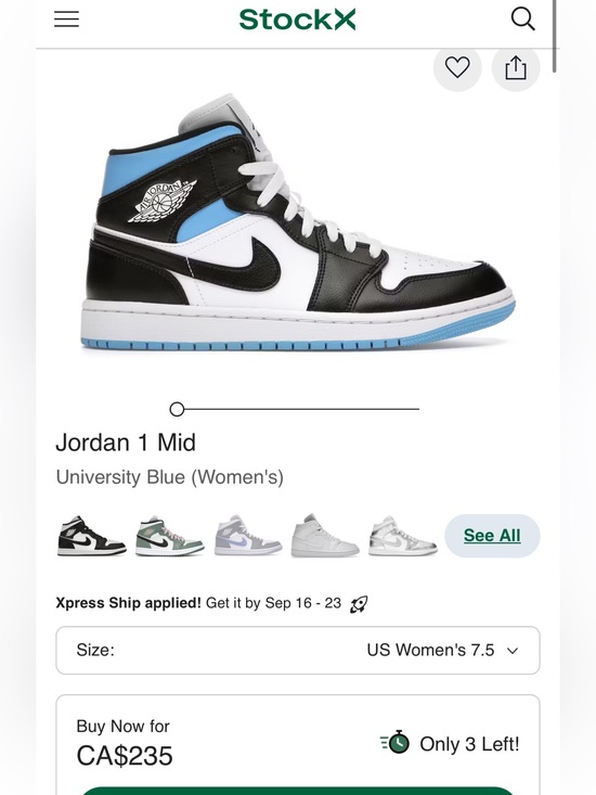 Jordan Shoes - Jordan 1 Mid women - university blue